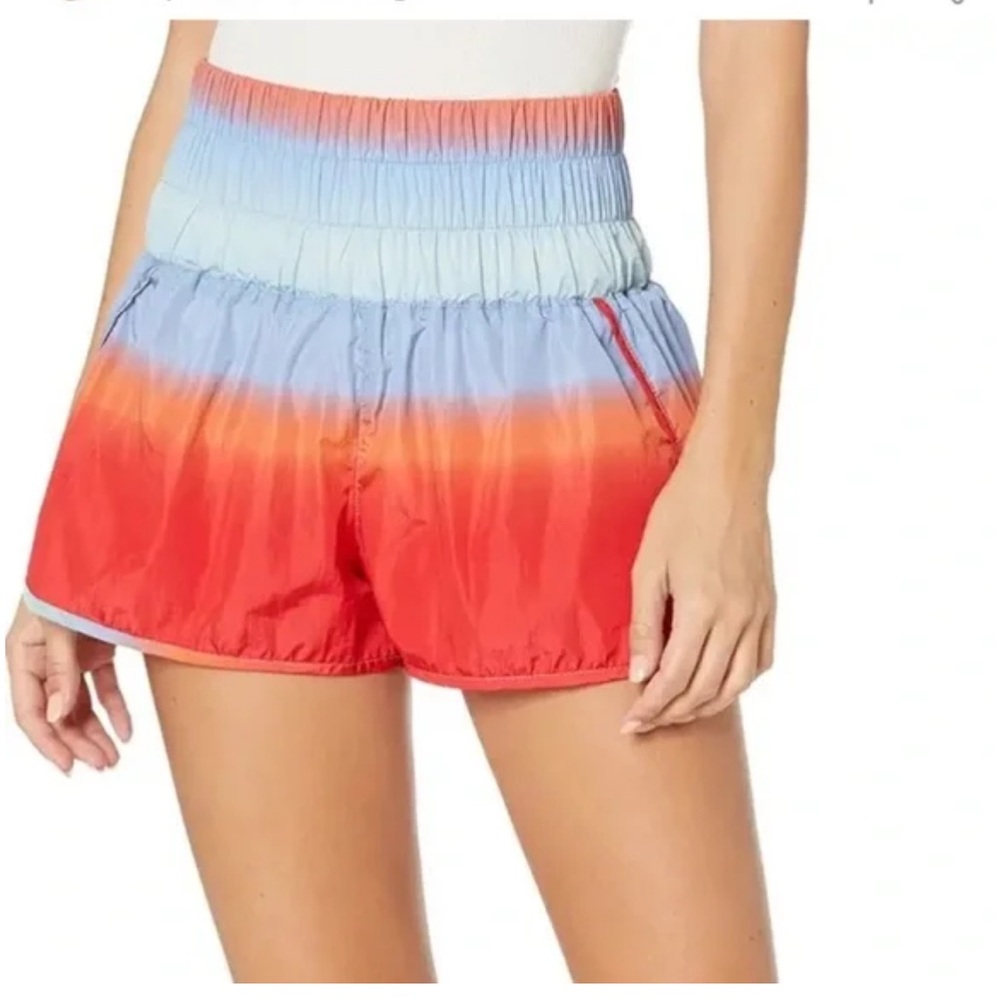 FP Movement by Free People Red and Blue Athletic Shorts Lightweight